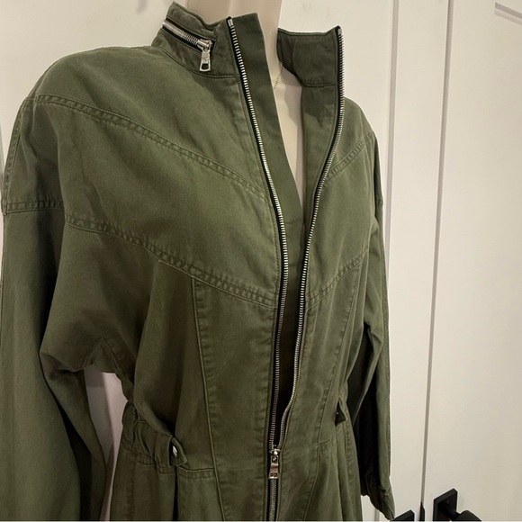 RTA Halima Jumpsuit Utility Zip Front Long Sleeve Tomboy Green Small New Cargo - Picture 9 of 13